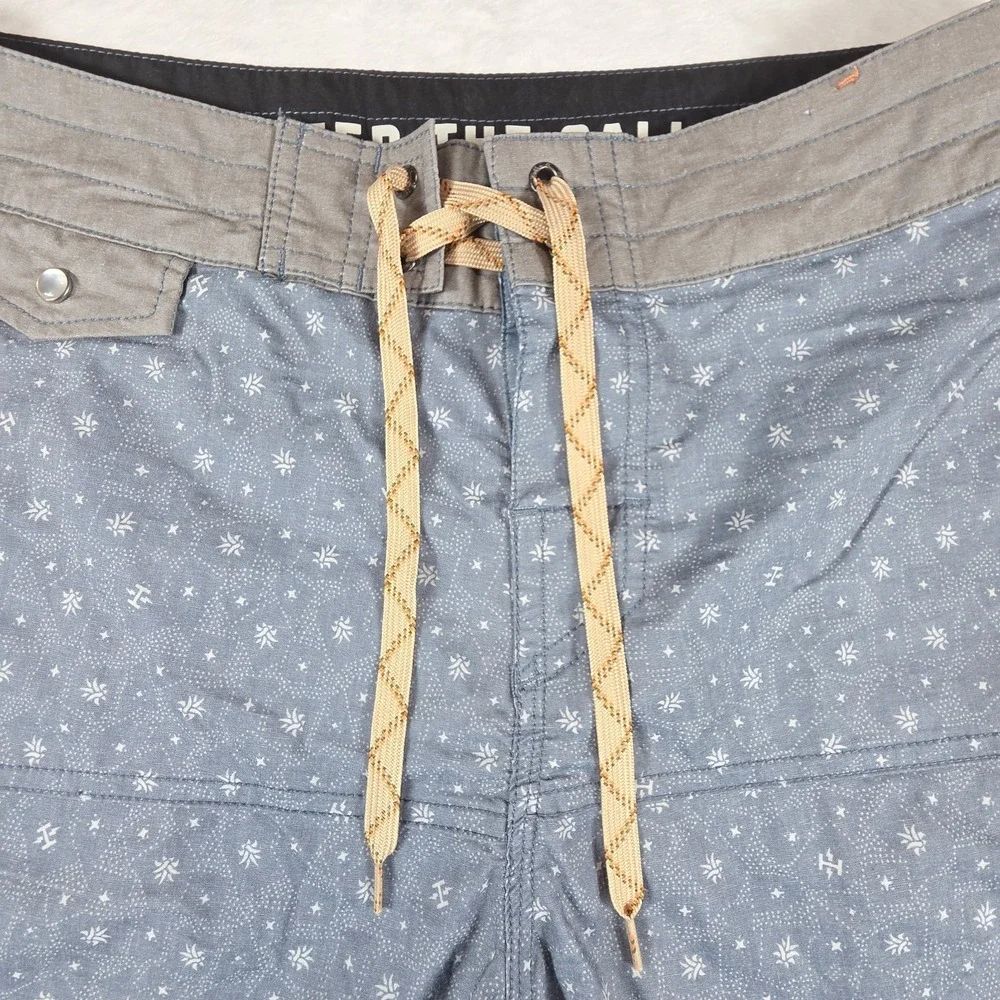 Howler Brothers Bros Blue Stretch Vaquero Swim Trunks Board Shorts Men's Size 34